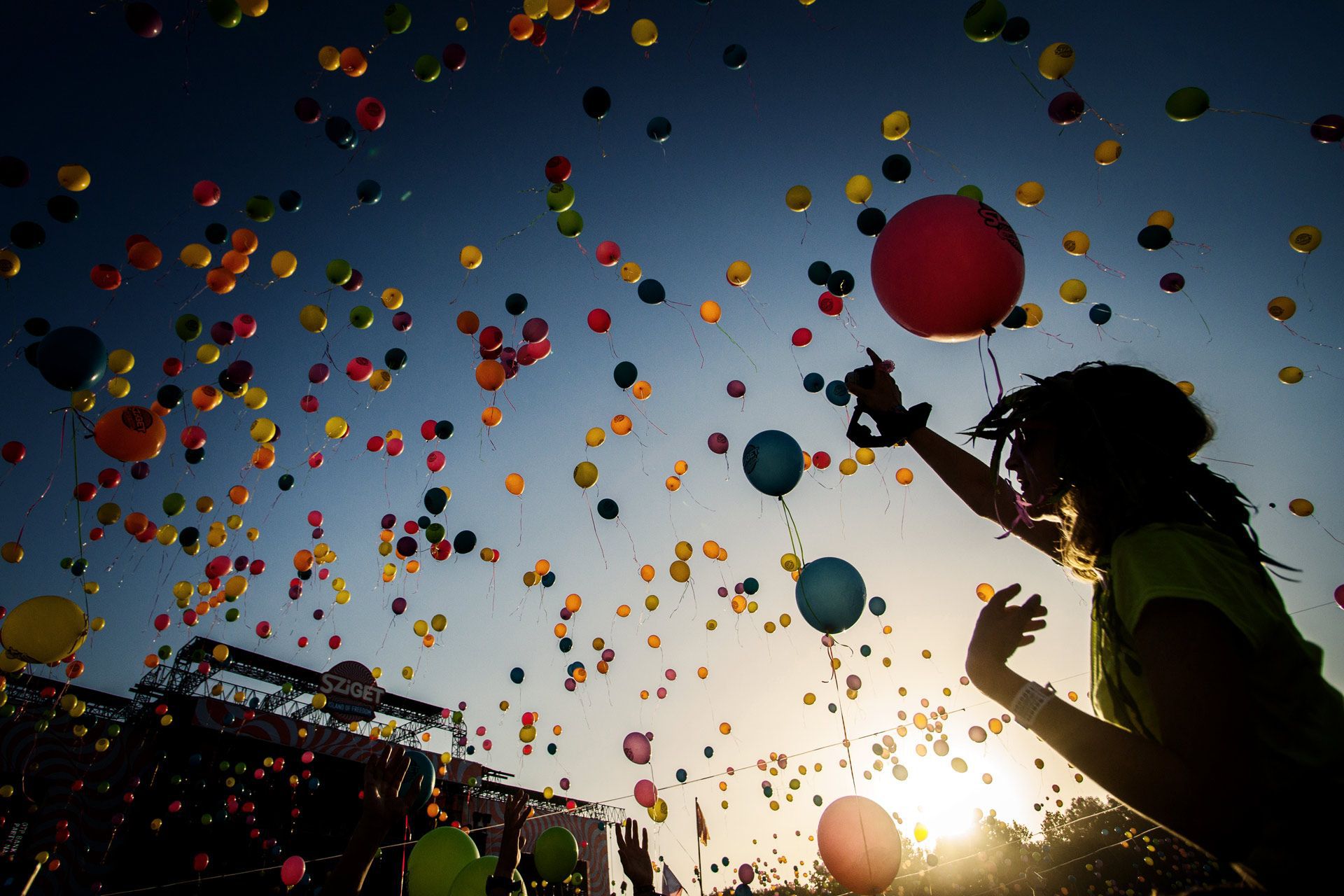 multi colored balloons floating