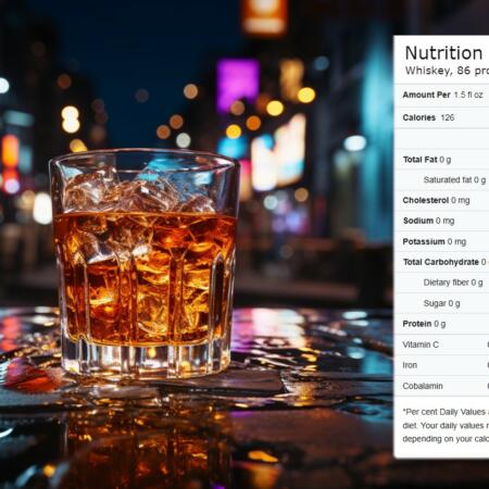 calories in a shot of whiskey