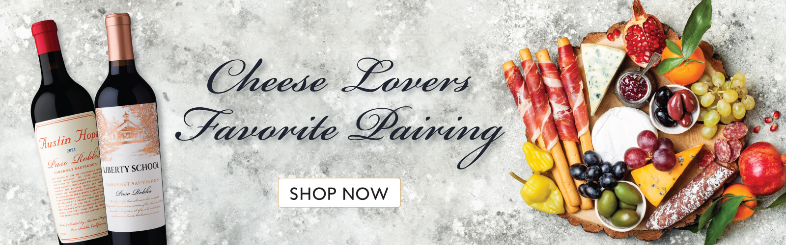 Cheese Lovers Pairings Banner