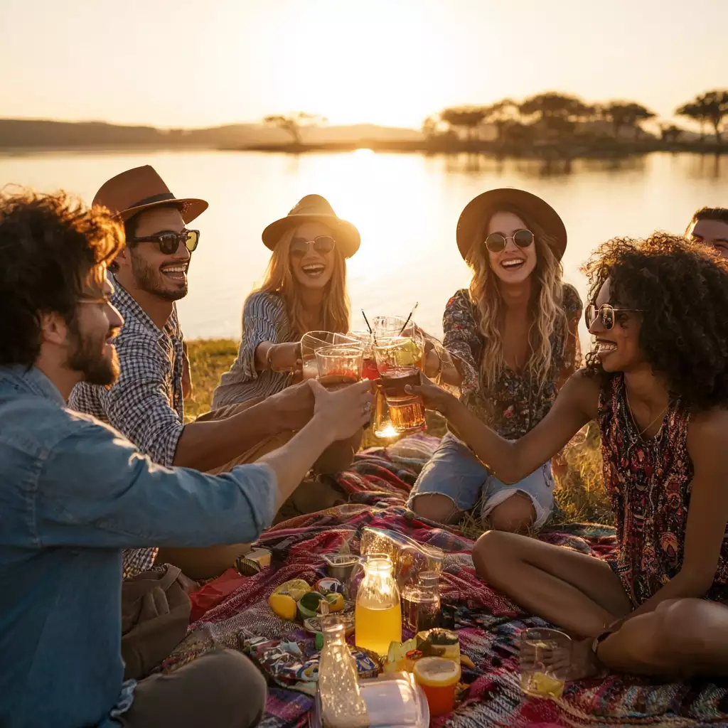 Friends enjoying Labor Day