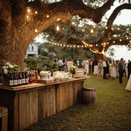 Outdoor wedding bar