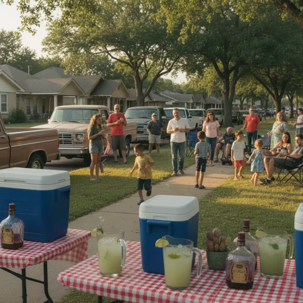 Game Days, Gatherings, and Marshall Nights: How Zipps Liquor Fuels Local Traditions Families enjoying a Marshall, Texas, block party with drinks and coolers.