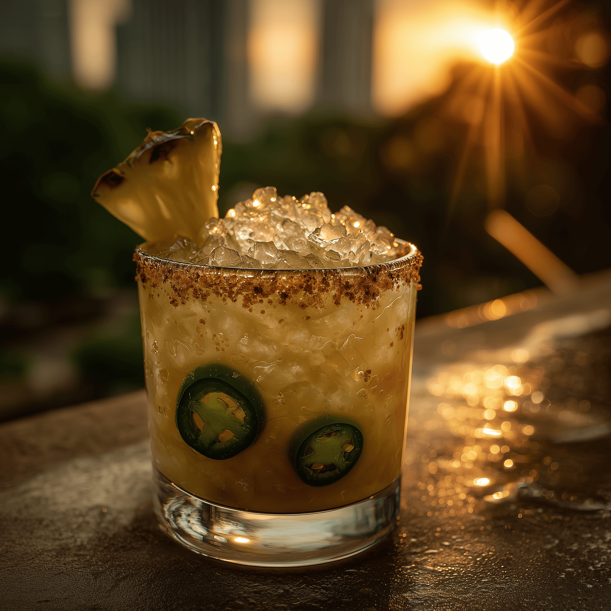 Texas-style jalapeño margarita with Tajín rim and fresh citrus