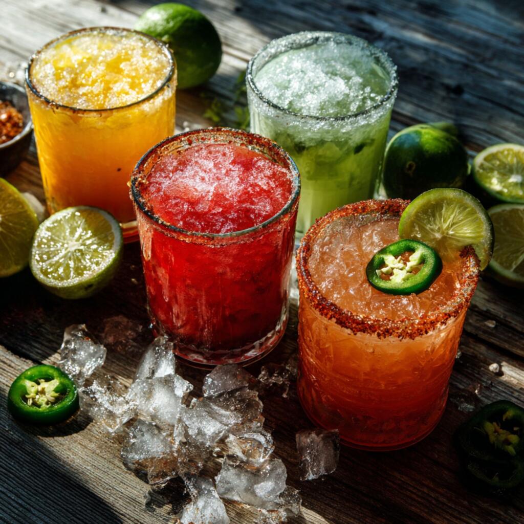 Texas Hurricane Cocktail: A Southern Spin on the New Orleans Classic Assorted Texas Hurricane cocktail variations including spicy jalapeño and frozen versions