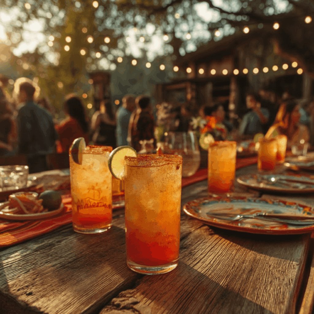 Texas Sunrise cocktails ready for a summer party