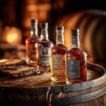 Texas Bourbon Guide: 1876, Garrison Brothers, and Other Must-Try Bottles Texas bourbon bottles displayed on wooden barrel with warm lighting