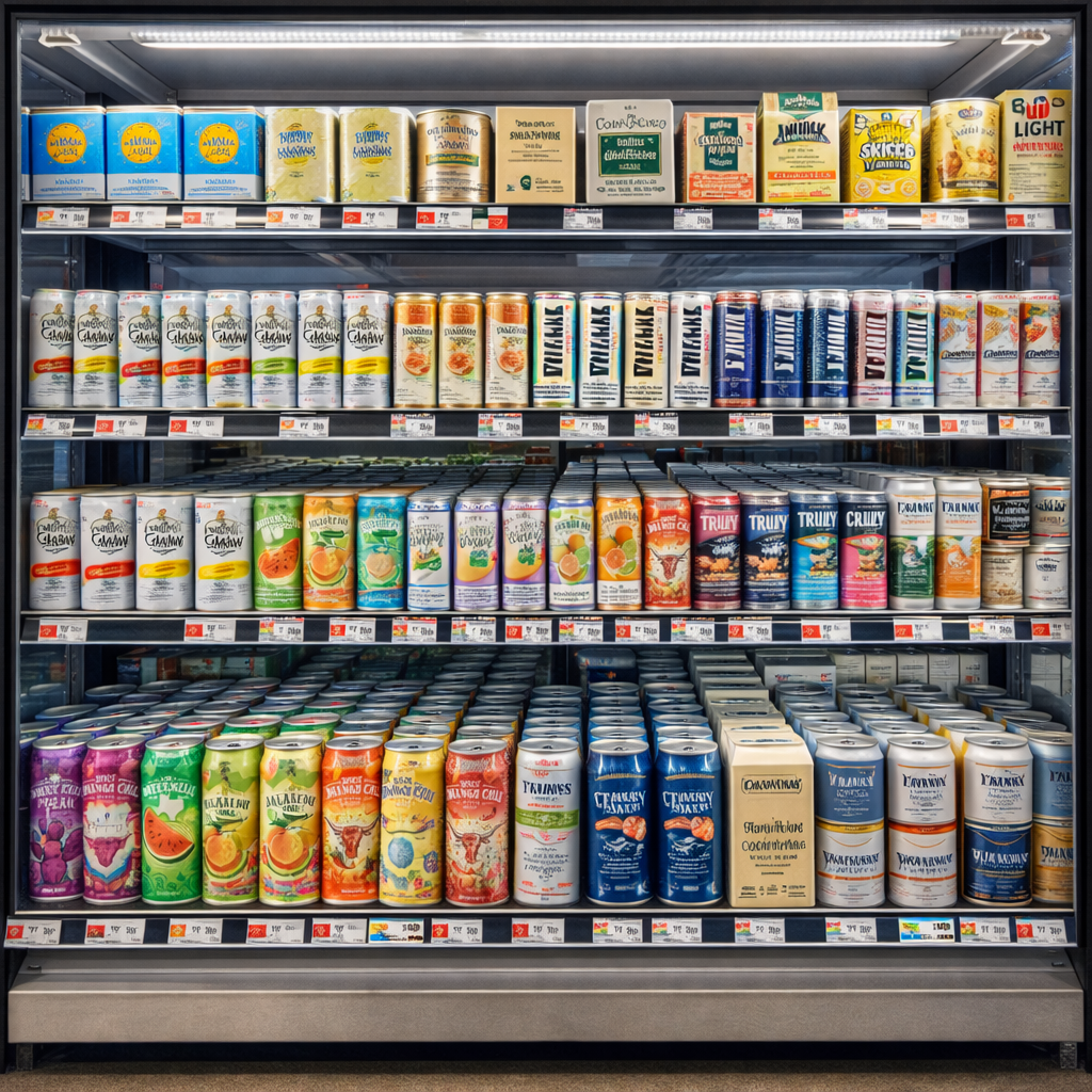 Zipps Liquor beer cave with extensive selection of seltzers and canned cocktails 