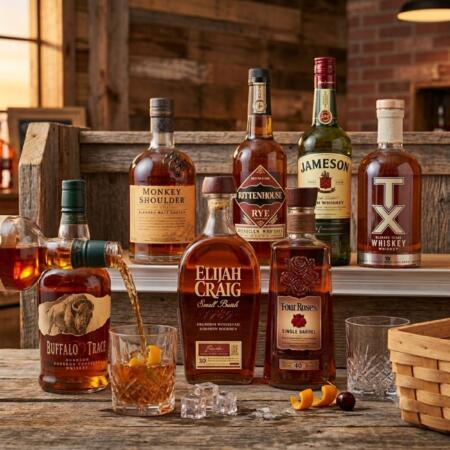 Premium whiskey bottles under $50 arranged showing value selections at Zipps Liquor