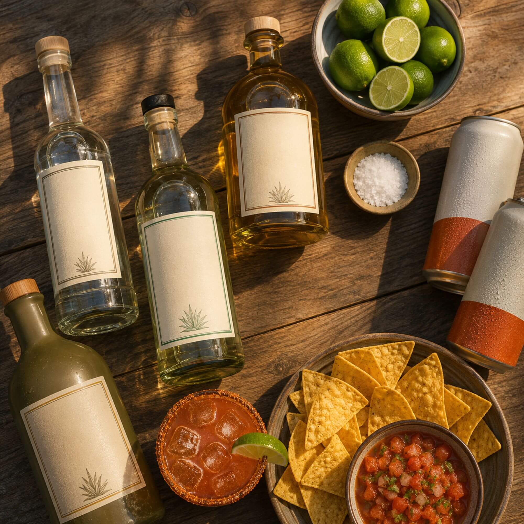 Tequila, mezcal, and michelada spread for a Leagues Cup watch party at Zipps Liquor
