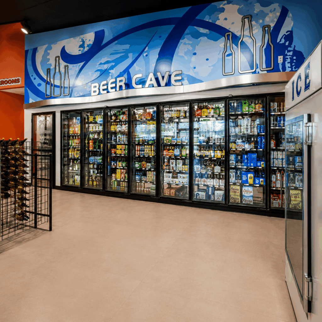 Labor Day BBQ Beer Guide, Pairings for Your Texas Cookout The beer cave at a Zipps Liquor store with a wide selection of craft and domestic beer