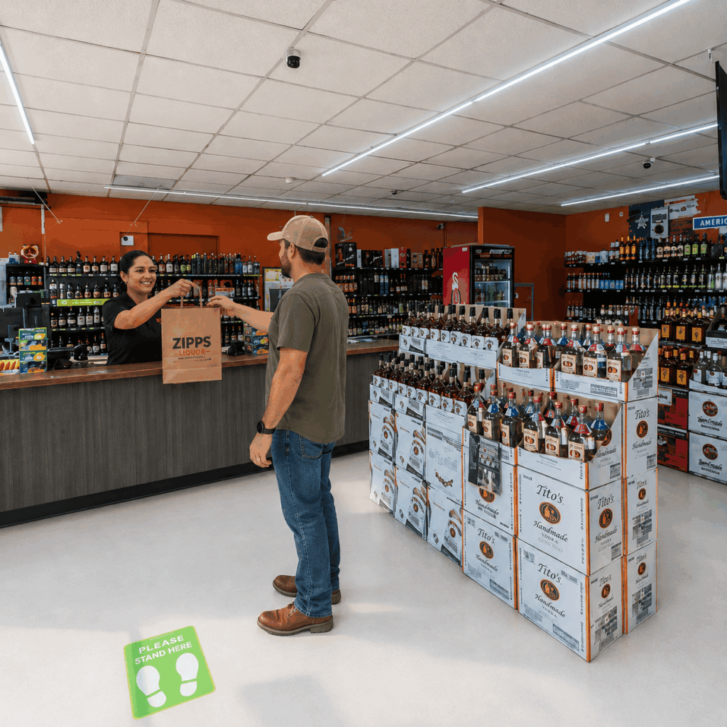 How Zipps Serves Rural East Texas: Liquor Delivery and Pickup for Small Towns A customer picking up an online order bag at a Zipps Liquor store