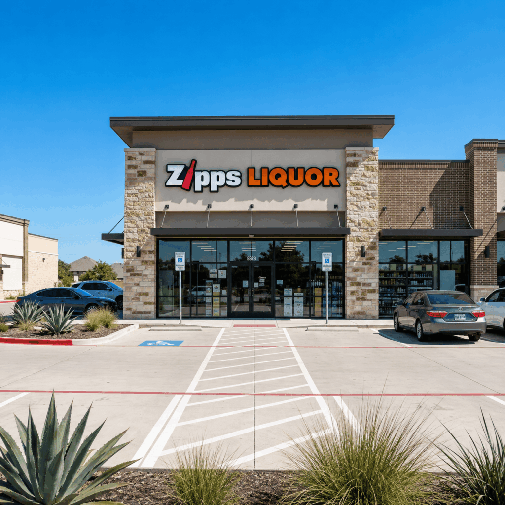 Exterior of a Zipps Liquor store location in Texas 