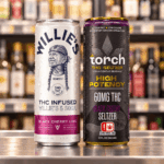 Two hemp-derived THC beverage cans side by side