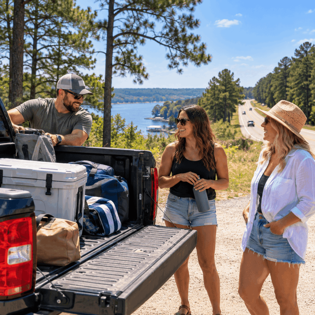 Zipps Gun Barrel City: Liquor Store Near Athens, TX Three adults packing a pickup truck for a Cedar Creek Lake weekend in East Texas.