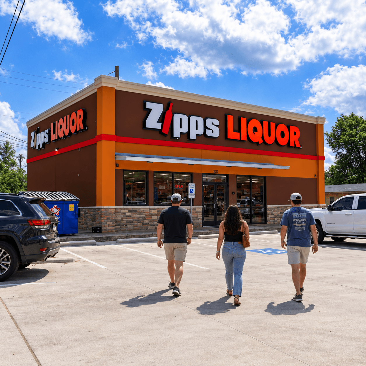 Zipps Liquor storefront in Marshall, Texas