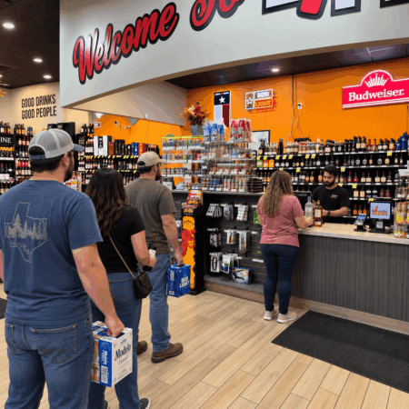Zipps Liquor counter in Palestine, Texas near downtown